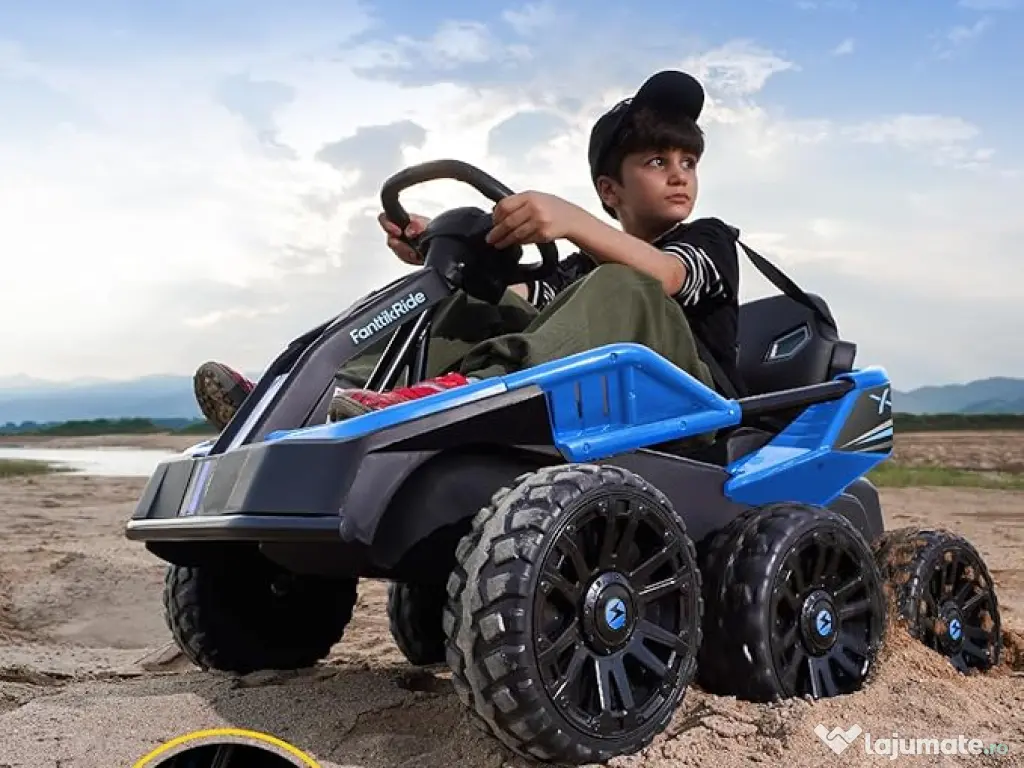UTV electric pentru 2 copii Kinderauto BJSX2319 6x6 300W 24V Blue