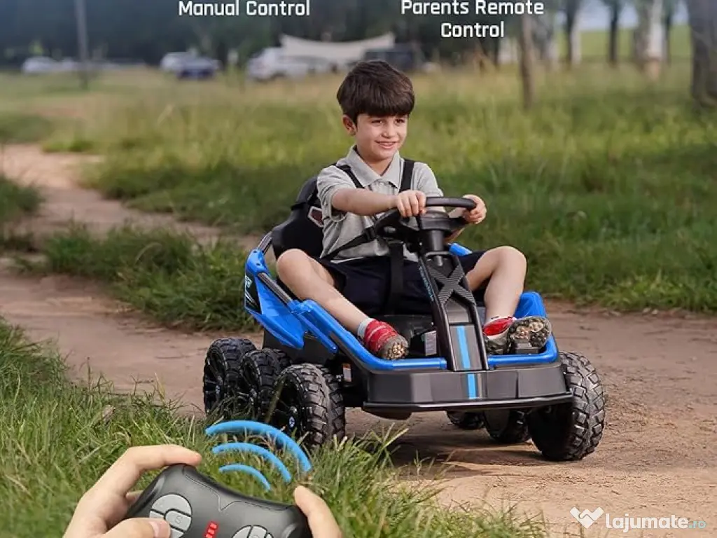 UTV electric pentru 2 copii Kinderauto BJSX2319 6x6 300W 24V Blue