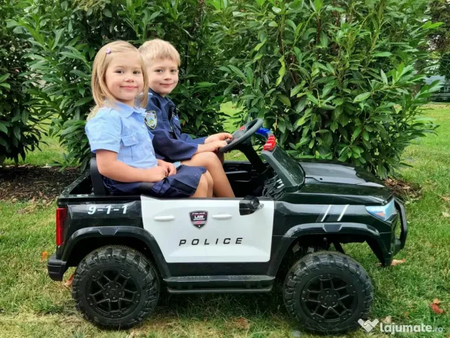 Masinuta electrica pt 2 copii Kinderauto Police Patrol 4x200w, 24V Black