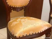 Set Dining Elegant: Masă Rotundă + 4 Scaune Tapițate (Stil Clasic) 