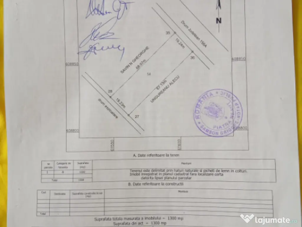 Teren de vanzare Caciulesti 10.000 Euro 1300mp