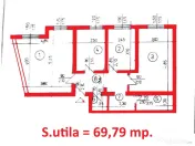 3 cam, 70 mp, decomandat, parter, N. Titulescu, pretabil sp. comercial 
