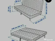 Canapea extensibila IKEA NYHAMN + 2 huse + topper (optional)