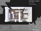 Tomis Plus apartament 2 camere nou incalzire pardoseala 