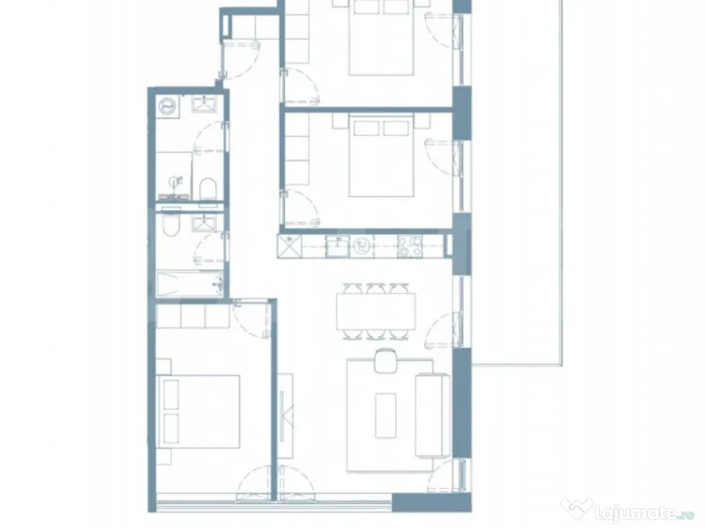 Comision 0 ! Ray by Hexagon - 4 camere, 85 mp, 2 Bai, Terasa