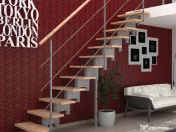 Scara London - trepte suspendate fag + structura metalica 