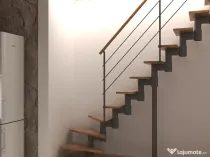 Scara London - trepte suspendate fag + structura metalica