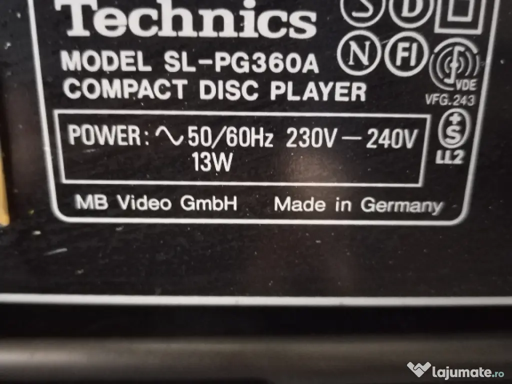 CD player Technics sl-pg360a