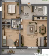Apartament 3 camere, 69.50 mp, zona Tudor