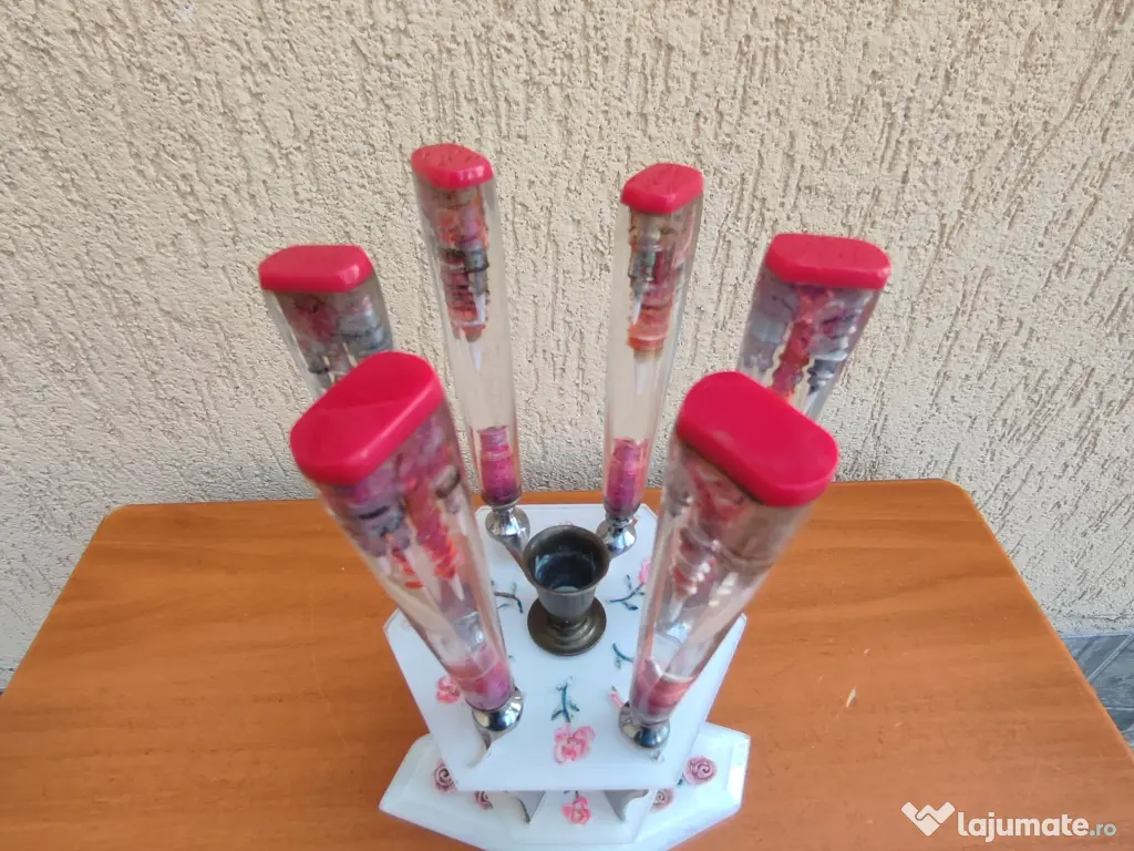 Set cuțite plexic cu trandafiri