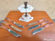 Set cuțite plexic cu trandafiri 