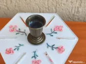 Set cuțite plexic cu trandafiri 