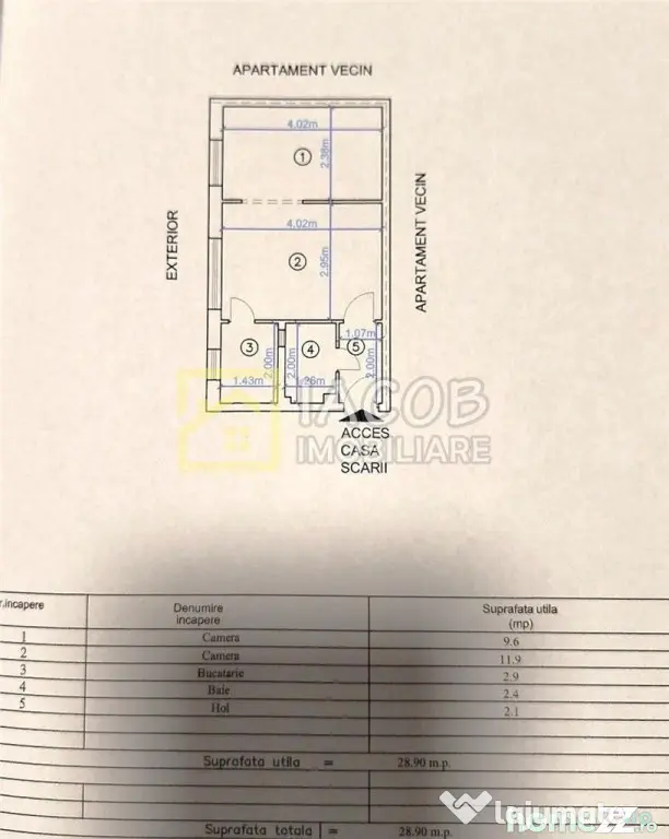 Apartament cu doua camere strada Castanilor, Bacau
