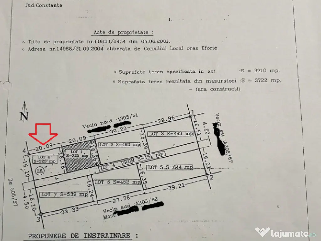 Vand teren in Eforie Nord cu intrare din strada Daliei 325mp