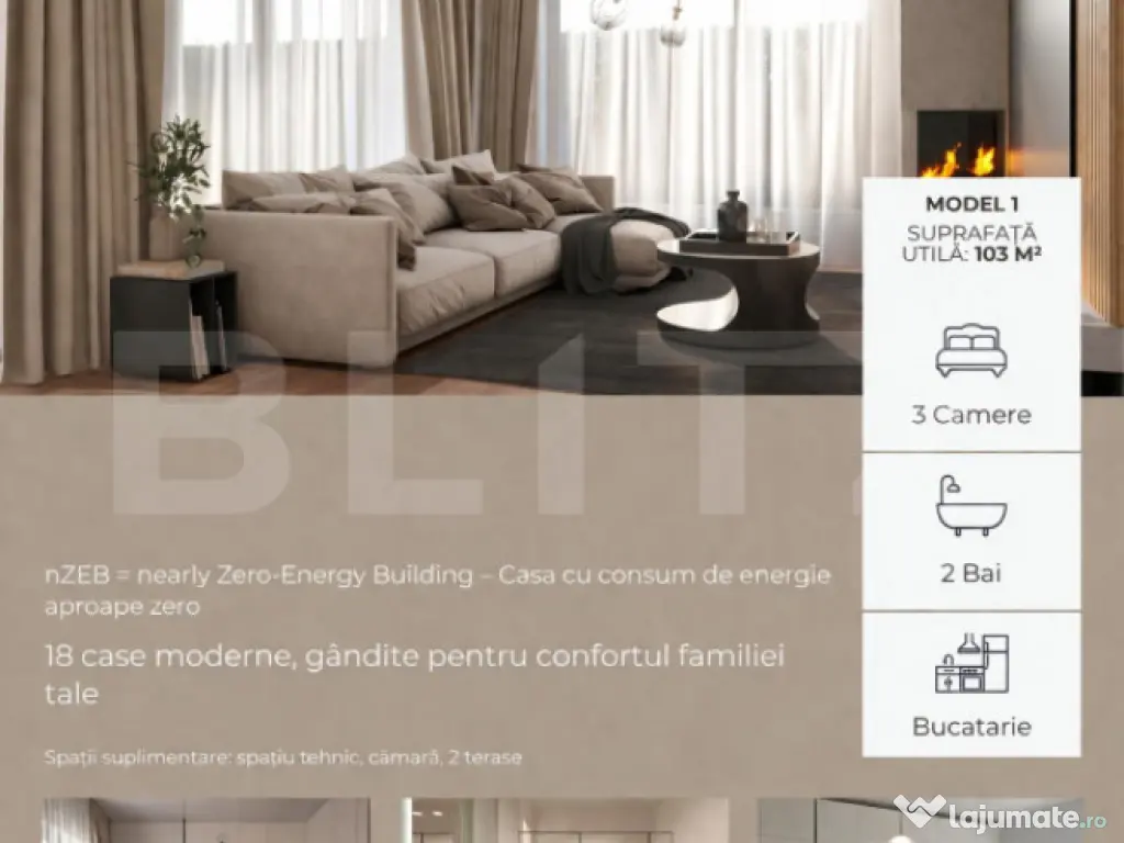 Casa individuala la rosu 103-108mp, situata intr-un cartier