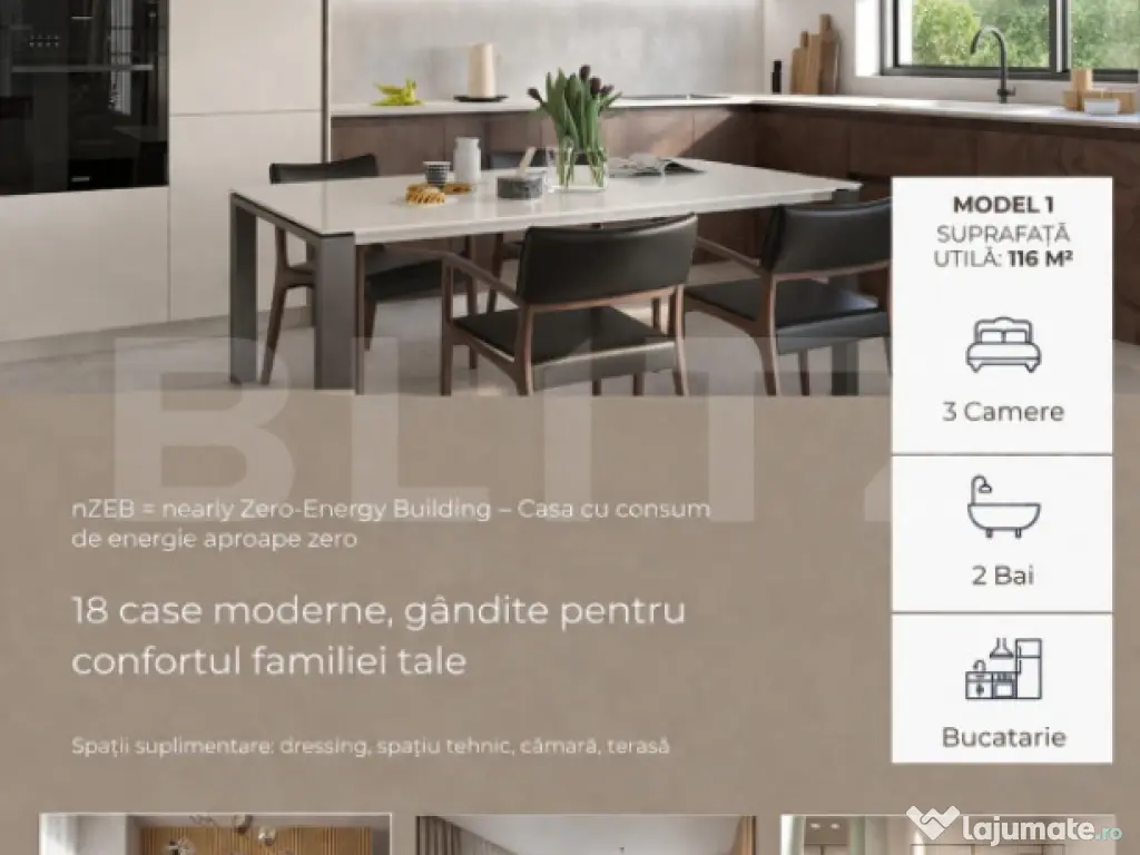 Casa individuala la rosu 103-108mp, situata intr-un cartier