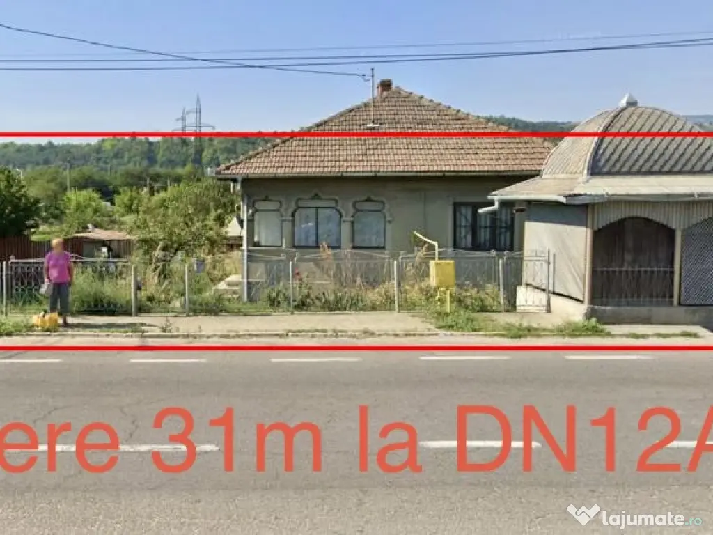 2262mp Teren Intravilan – DN12A Comănești – Deschidere 31m – Casă + Anexa
