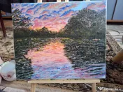 Tablou pictat manual – „Paradis de seară” 