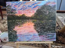 Tablou pictat manual – „Paradis de seară”