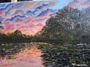 Tablou pictat manual – „Paradis de seară” 