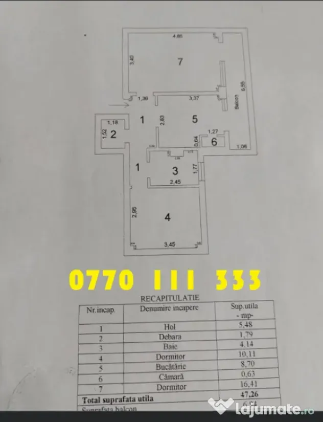 - Apartament 2 camere 54mp, confort 1 decomandat, Zona Garii
