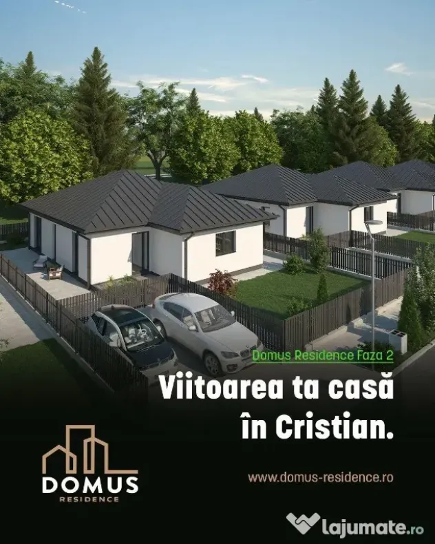 Case pe un nivel in faza 2 a cartierului domus residence, cristian
