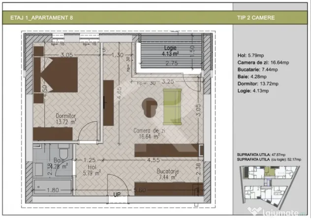 Apartament 2 camere , Nerva Traian - Metrou Timpuri Noi