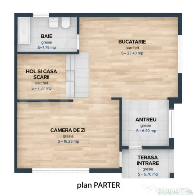 Casă modernă stil industrial, 120 mp utili, zona intrare B