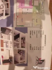 Apartament 3 camere, 78 mp, zona George Enescu 