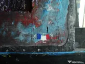 Tablou in tempera - blazon si campie de lavanda 