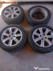 Set jante aluminiu si cauciucuri Peugeot 16 inch cu 4 prezoane 