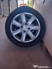 Set jante aluminiu si cauciucuri Peugeot 16 inch cu 4 prezoane 
