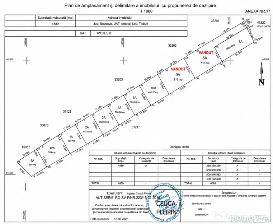 Teren parcelabil la cerere, 300 mp - 2000 mp, zona rezidenț