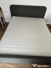 Pat Jysk 160x200 cu somiera si saltea 