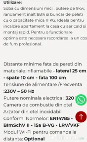 Vând sobă pe peleți 