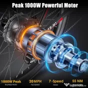 Bicicletă electrică America, 500W (1000W vârf), 48V, 80km, suspensie față 
