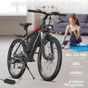 Bicicletă electrică America, 500W (1000W vârf), 48V, 80km, suspensie față 