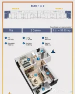 Apartament 2 camere, 54 mp decomandat , conf 1, bloc nou Ili