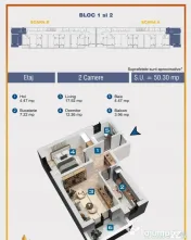 Apartament 2 camere, 54 mp decomandat , conf 1, bloc nou Ili 
