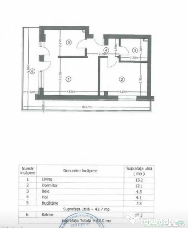 Apartament 2 camere 62 mp + loc de parcare Prelungirea Ghenc