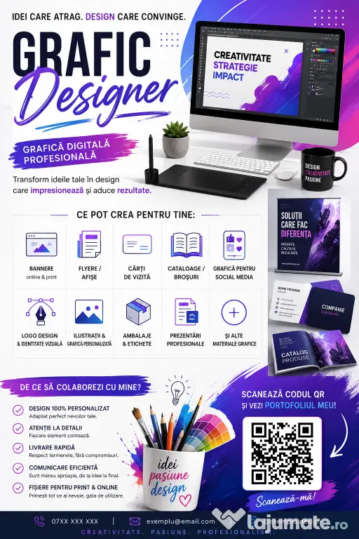 Graphic Designer Freelancer, Grafica digitala, print digital