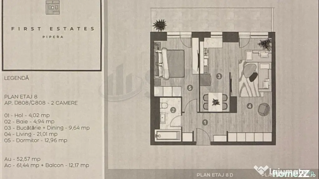 Apartament 2 Camere First Estates Pipera I Incalzire GRAT...