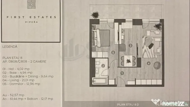 Apartament 2 Camere First Estates Pipera I Incalzire GRAT...