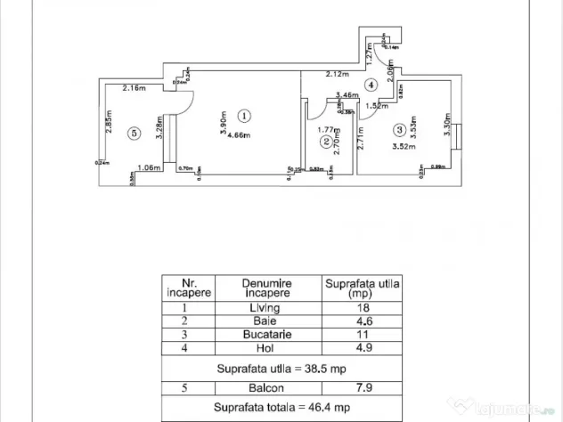 Proprietar | Garsonieră premium Prima închiriere 46 mp | Sebastian
