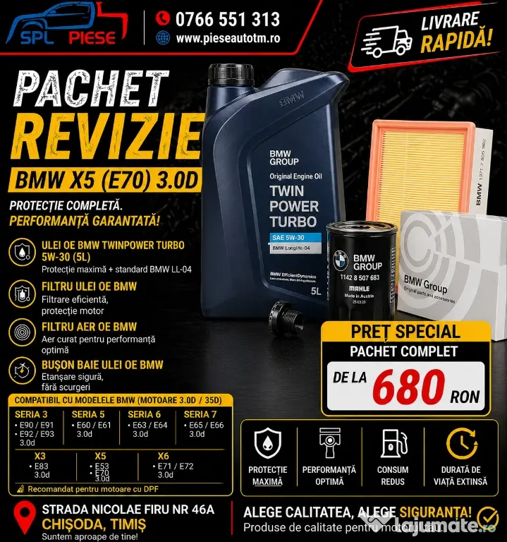 Pachet complet de revizie pentru BMW X5 E70 3.0D!