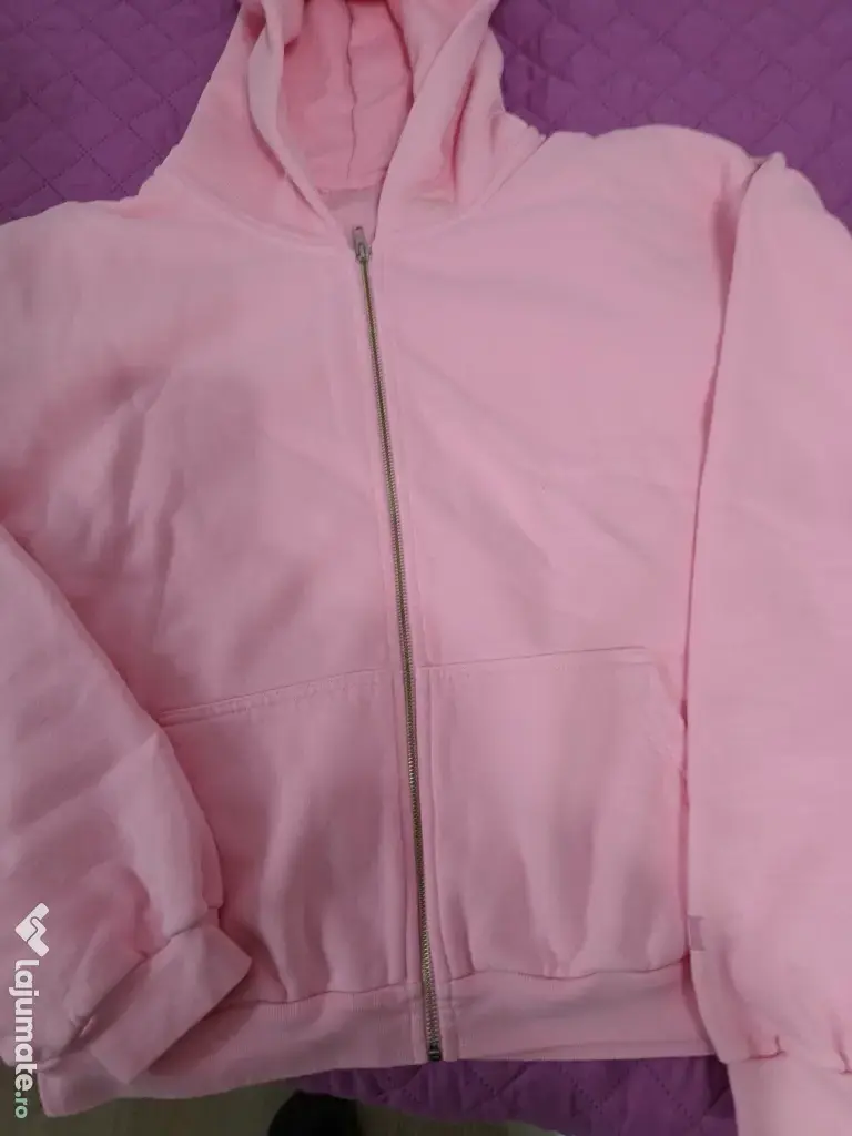 SKYLRK ZIP HOODIE două culori, roz și verde, mărimea L