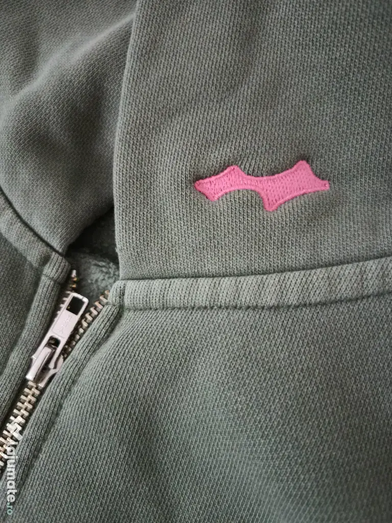 SKYLRK ZIP HOODIE două culori, roz și verde, mărimea L