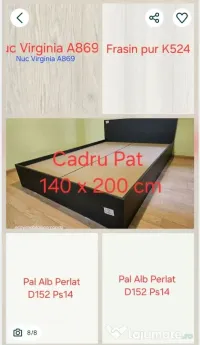 Cadru Pat Nou 140 x 200/ 160 x 200/ 180 x 200 