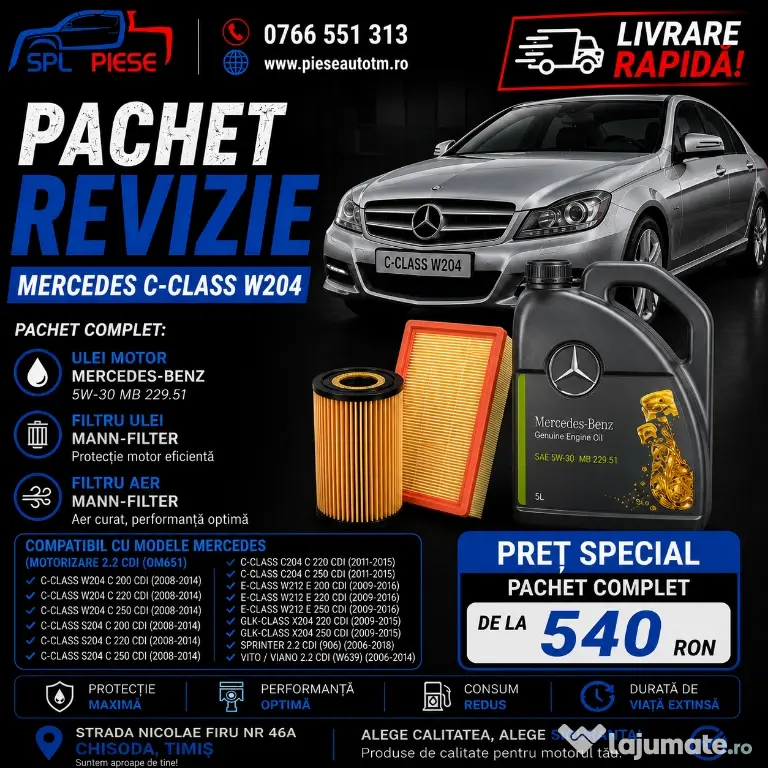 Pachet revizie complet pentru Mercedes C-Class W204!