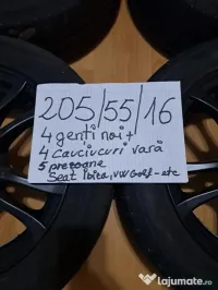 Set 4 jante + anvelope vară 205/55/R16 – 5 prezoane